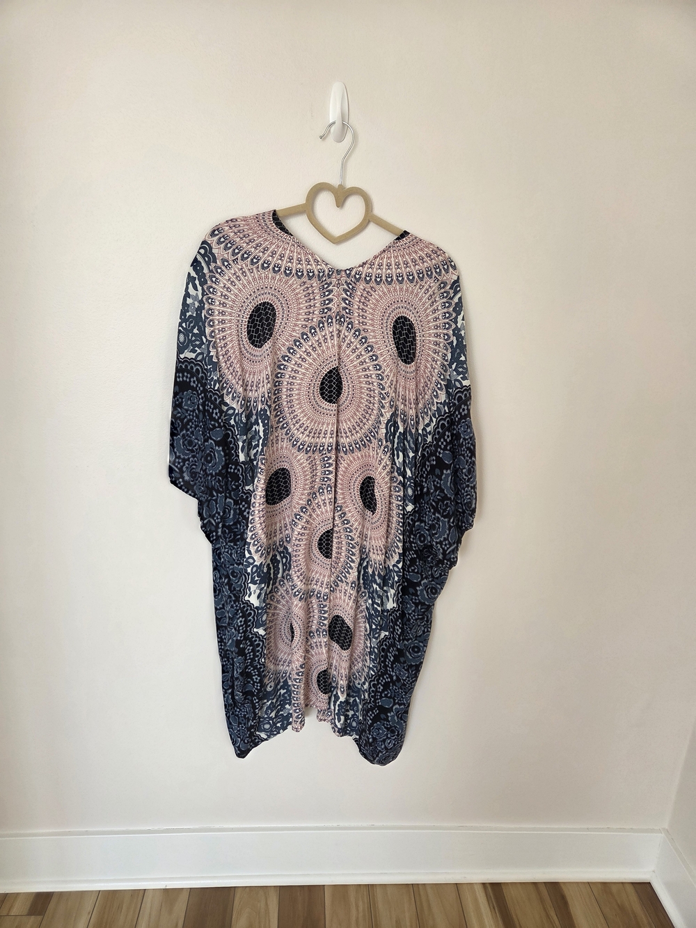 *LOTUS & LUNA*NWT*Paisley Print Pink & Blue Beach Kimono Cover-Up - Picture 6 of 9